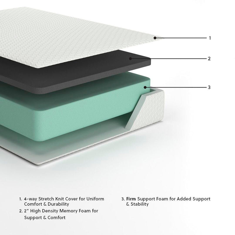 Chime 12 Inch Memory Foam Twin Mattress in a Box